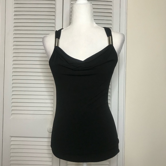 lola Tops - Vintage Black Cowl Neck Club Top by Lola